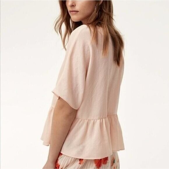 Aritzia Wilfred Macee Short Sleeve Peplum Blouse Size‎ XXS - Picture 3 of 8